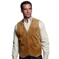 thumbnail image 1 of Cripple Creek Mens Light Brown Boar Suede Leather Western Snap Front Vest LT, 1 of 2