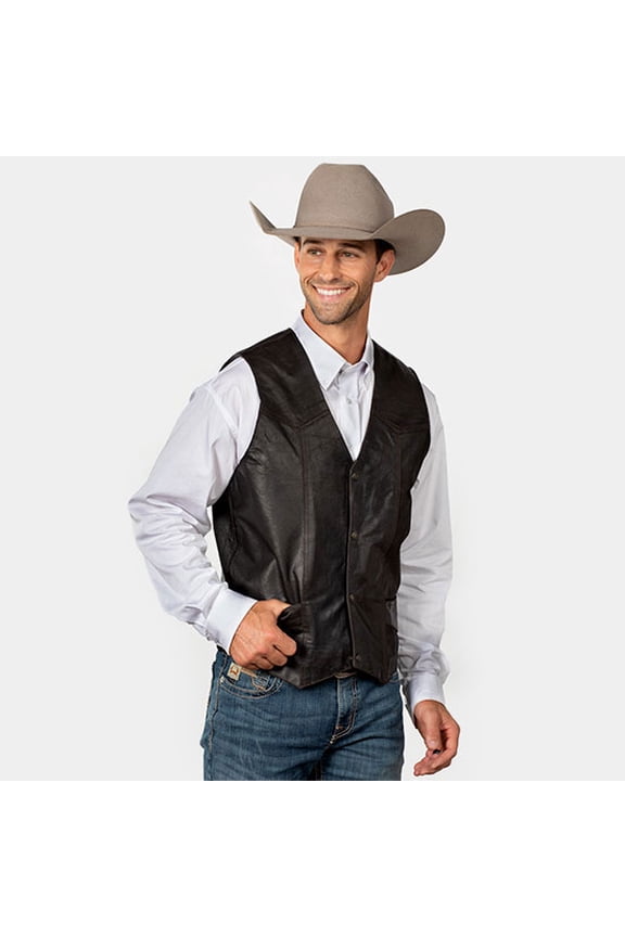 Outerwear Vest Mens Suede Leather Button ML3061A