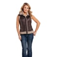 thumbnail image 1 of Cripple Creek Western Vest Womens Faux Aviator Zip L Pinecone CW8413, 1 of 2