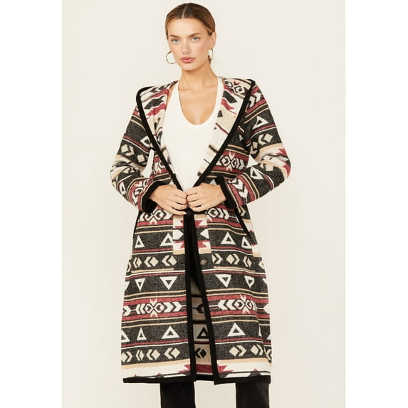 Cripple Creek Women's Southwestern Print Hooded Duster - CR16149-400 US