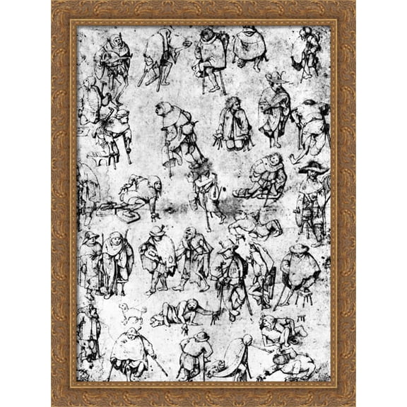 Cripples 28x38 Large Gold Ornate Wood Framed Canvas Art by Hieronymus Bosch