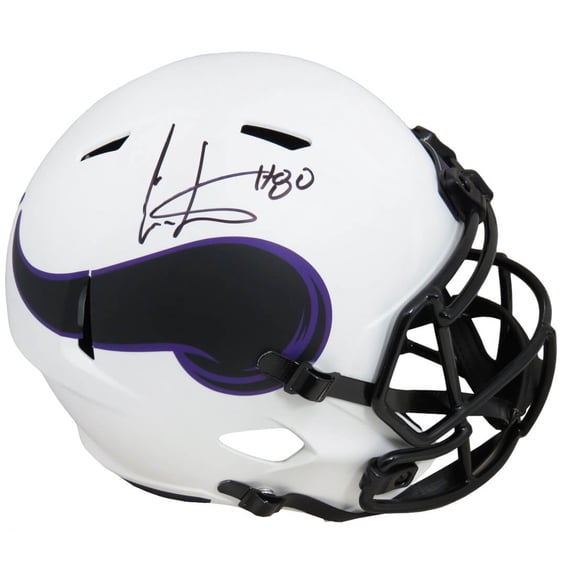 Cris Carter Signed Minnesota Vikings Lunar Eclipse White Matte Riddell Full Size Speed Replica Helmet