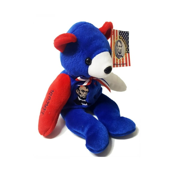 Cris Ta Bears Abraham Lincoln Bear Red, White & Blue Beanbag Plush 9"