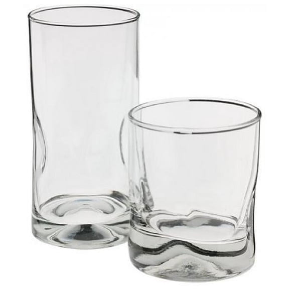 Crisa Impressions 16 piece beverage set, item 1786426, clear
