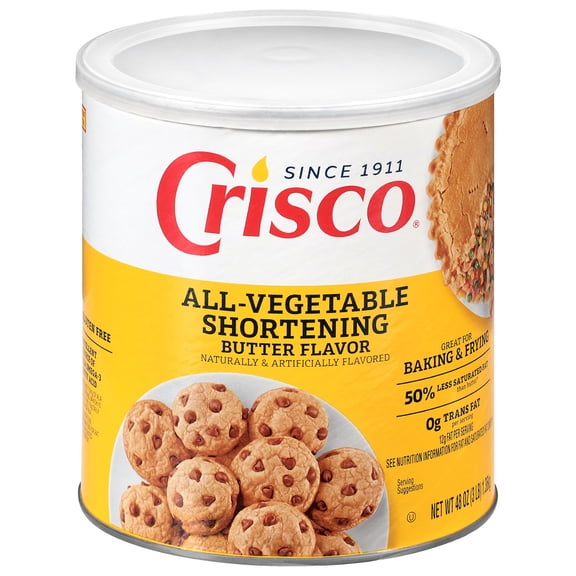 Crisco All-Vegetable Butter Flavor Vegetable Shortening Can, Shelf-Stable, 48 oz