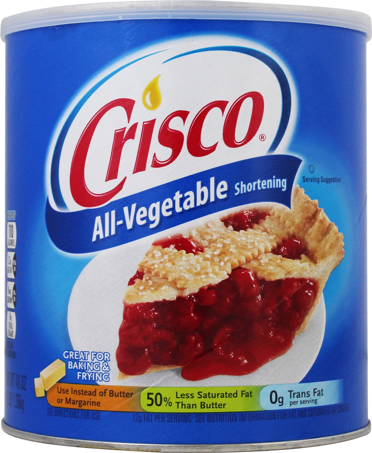 Crisco AllVegetable Shortening 48 oz for Regular Cooking & Baking with