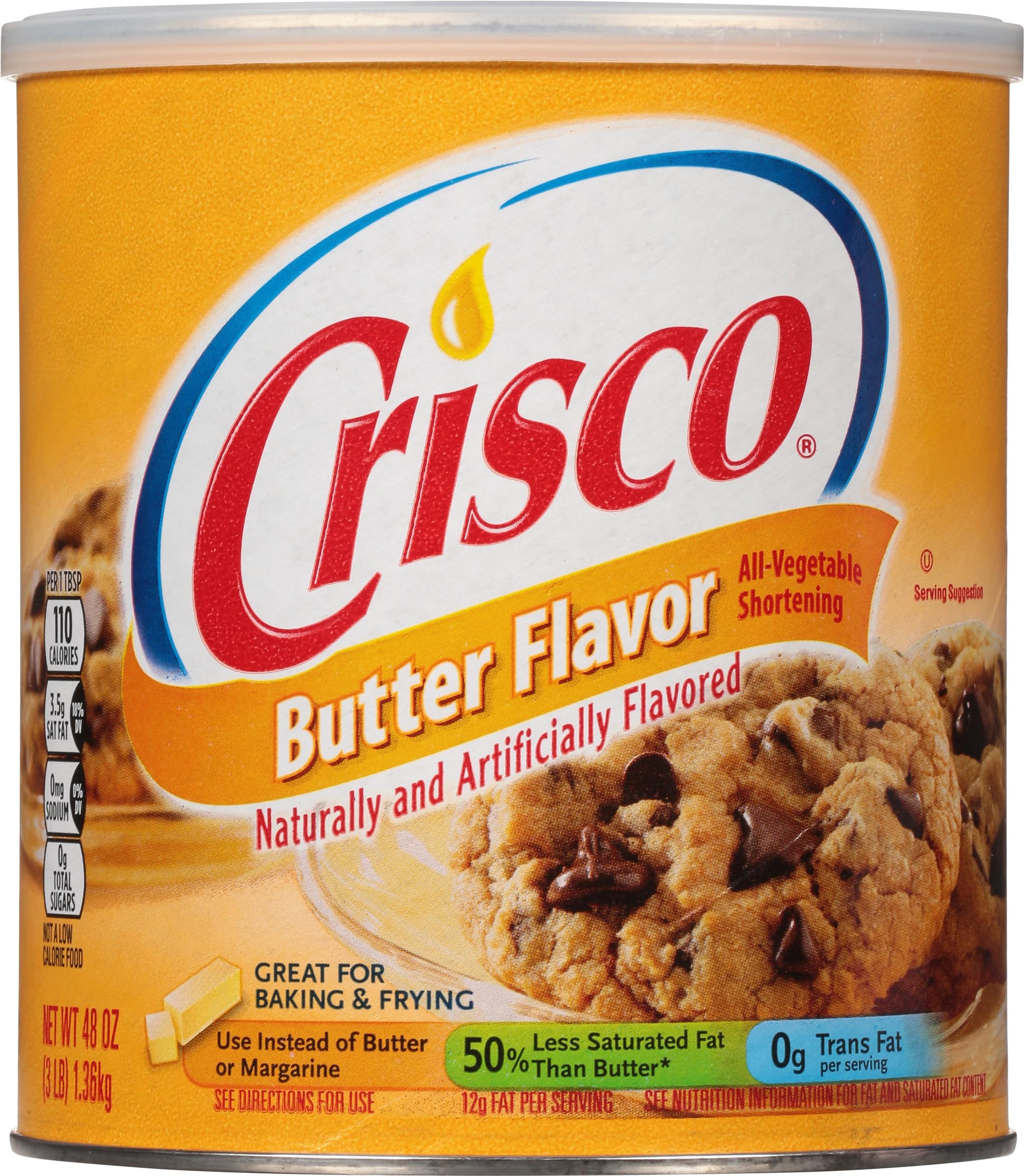 Crisco Butter Flavor AllVegetable Shortening, 48 Ounce