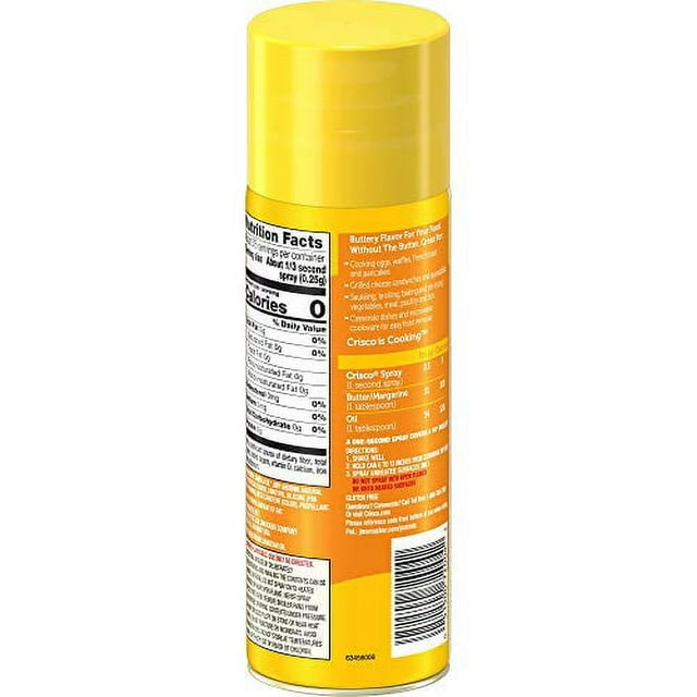 Crisco Butter Flavor NoStick Cooking Spray, 6 Ounce (Pack of 12