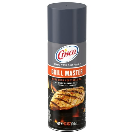 Crisco Grill Master No-Stick Cooking Spray Can, Made with Vegetable Oil, 12 oz