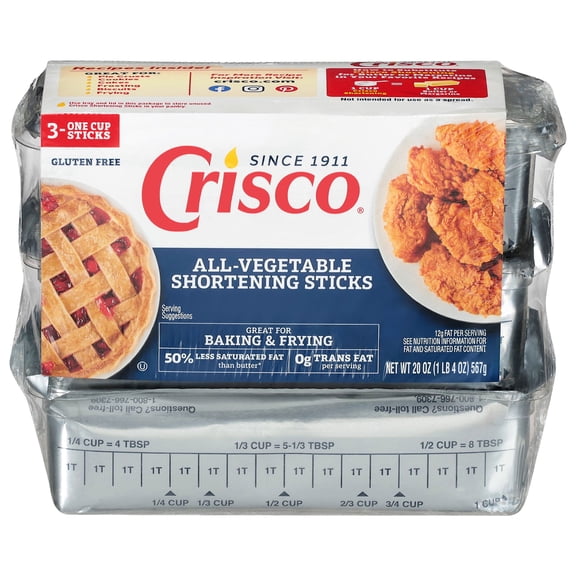 Crisco All-Vegetable Shortening Sticks, 20 oz, 3 One-Cup Sticks
