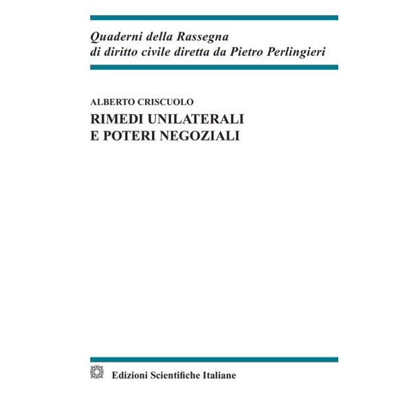 Criscuolo Rimedi unilaterali e poteri negoziali (Paperback)