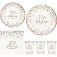 thumbnail image 1 of Crisky Rose Gold Foil 30 Fabulous Napkins Plates Cups Set for Women 30th Birthday Party Decorations Supplies, Disposable Tableware Set of 24 (9" Plates, 7" Plates, Luncheon Napkins, 9oz Cups), 1 of 1