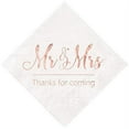 thumbnail image 1 of Crisky Wedding Napkins Mr Mrs Rose Gold Cocktail Beverage Dessert Napkins for Wedding Tabel Decoration Engagement Party Supplies, 100 Pcs, 3-Ply, 1 of 6