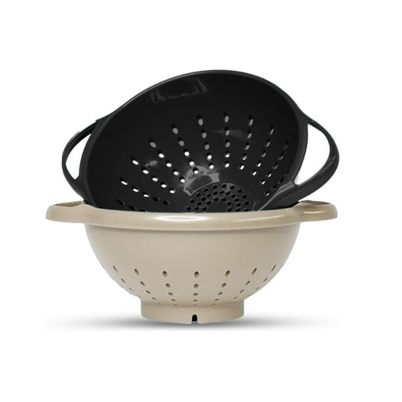 Crisp 2-Piece Black Mini Colander/Strainer Berry Basket