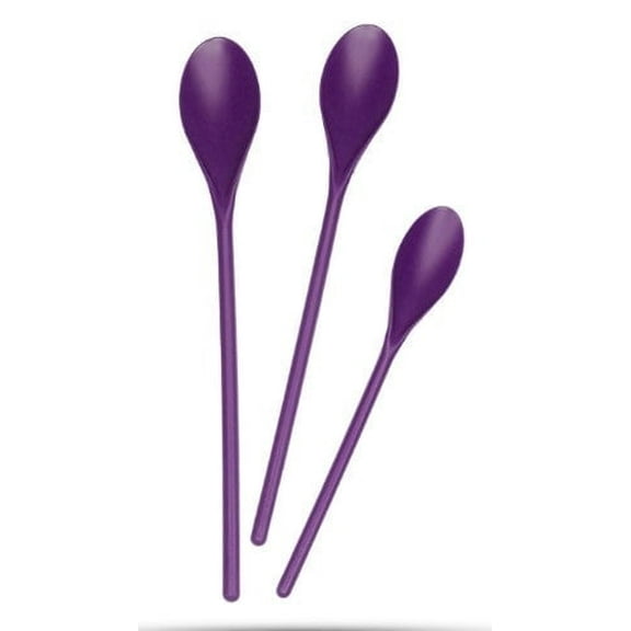 Crisp 3 Piece Purple Poly Mixing Spoon Set