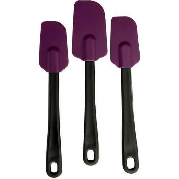 Crisp 3 Piece Purple Spatula Mixing Set