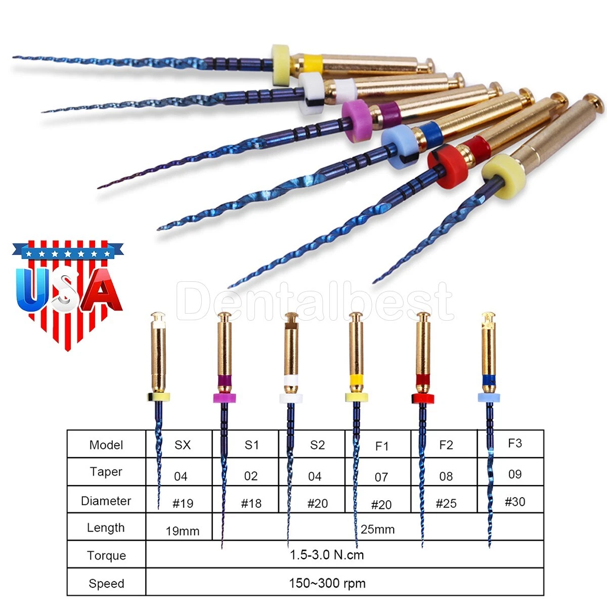 Crisp - 6Pc Dental Endodontic Rotary Super Heat Activated Files Engine ...