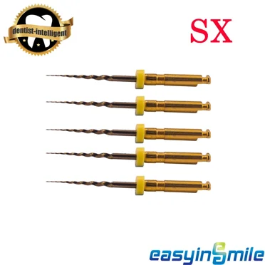 6-Piece Dental Niti Rotary Files – X-Pro Taper Gold SX-F3 Endodontic Files By Easyinsmile