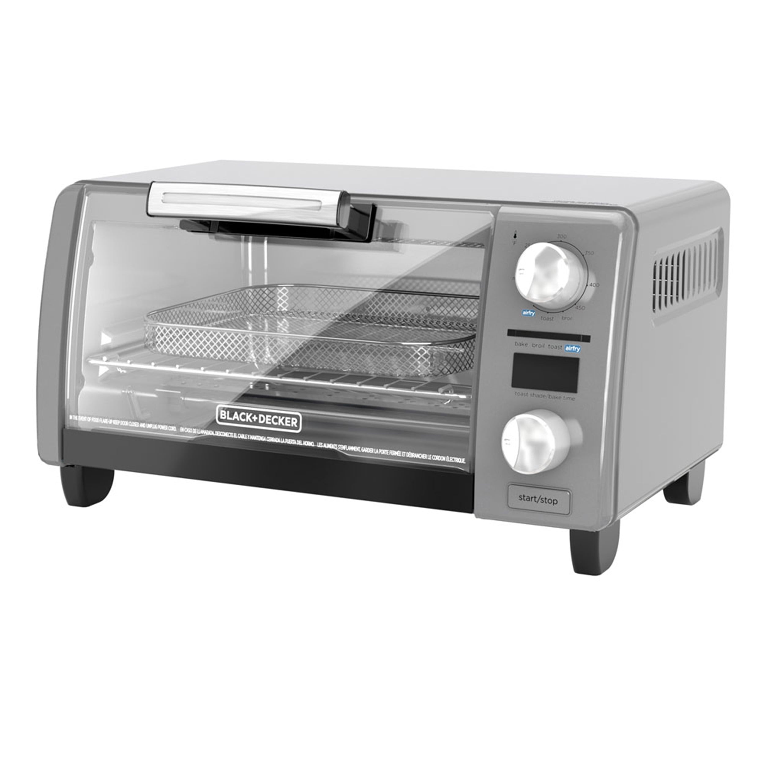 BLACK+DECKER Crisp 'N Bake Air Fry 4-Slice Toaster Oven, Silver & Black,  TO1787SS - Walmart.com