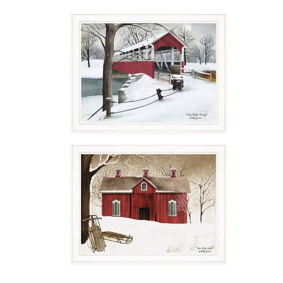 Crisp and New Fallen Snow 2-Piece Vignette by Billy Jacobs Wood Multi-Color