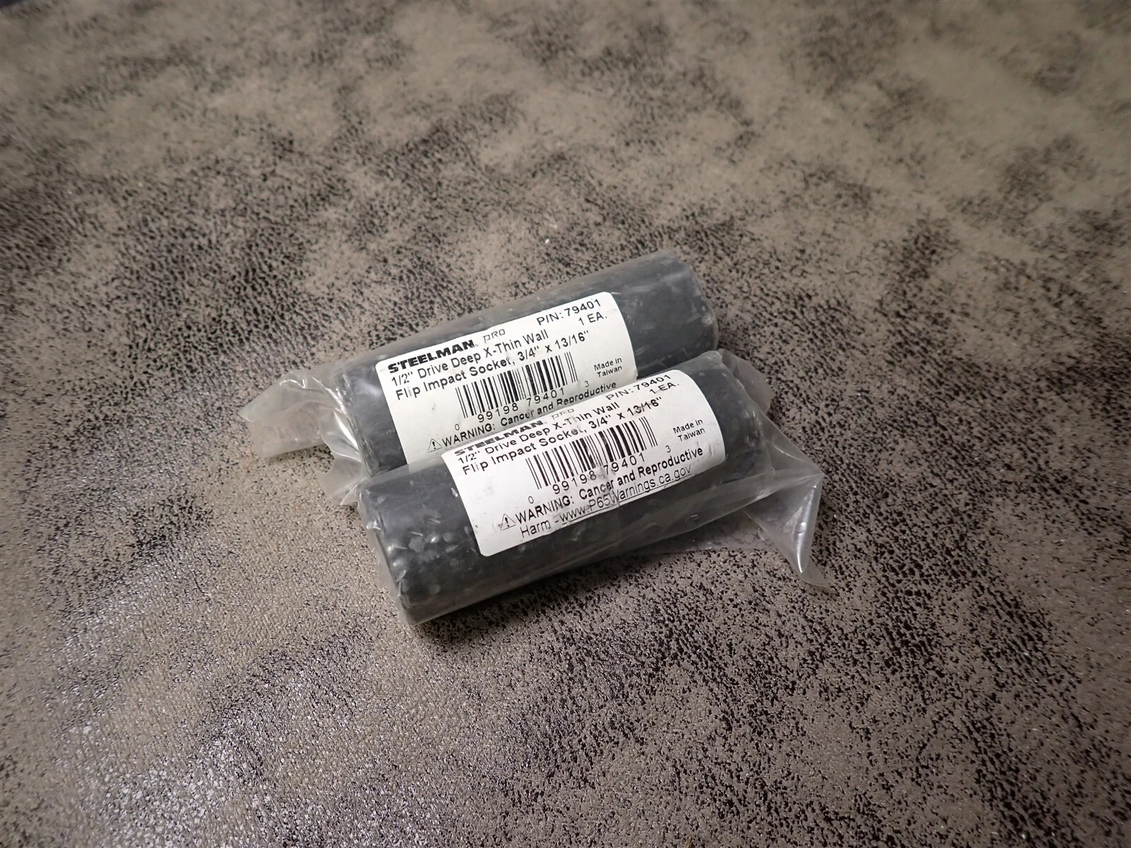 Crisp - New Lot Of 2 Steelman Pro 79401 1/2" Drive 3/4" X 13/16" 6Pt Impact Socket Bn299