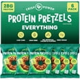 thumbnail image 1 of CRISP POWER Protein Pretzels, Everything, 28G Protein, High Protein Snack,High Fiber,Low Carb Crunchy Pretzel Snacks,No Added Sugar, 1.75 oz Bags, 6 Pack, Vegan, Keto, 1 of 7