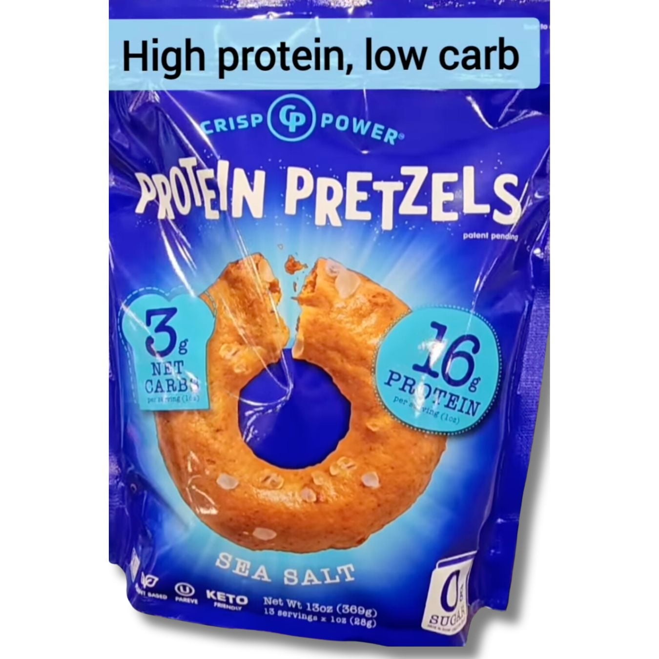 Crisp Power Protein Pretzels- Sea Salt- 13oz