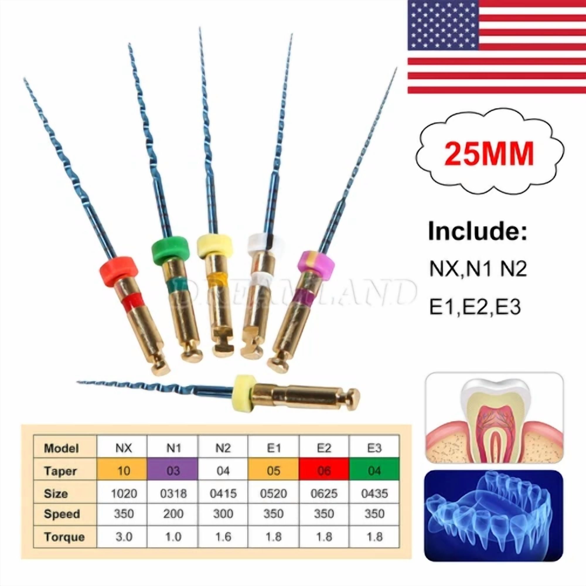 Crisp - Rotary Files 25Mm Nx-E3 Dental Assorted Endodontics - Walmart.com