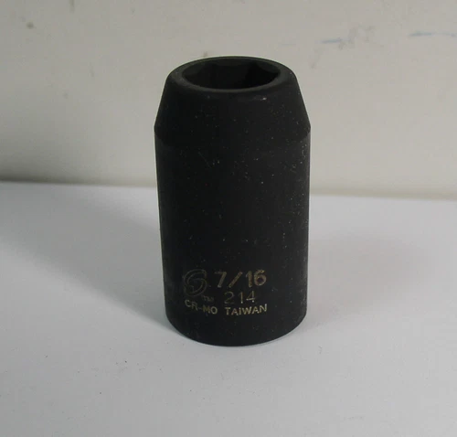 Crisp - Sunex 214 Cr-Mo 7/16" 6-Point Impact Socket 1/2" Drive