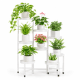 Crisp White 8 Tiers Metal Corner Plant Stand Indoor Outdoor Display ...