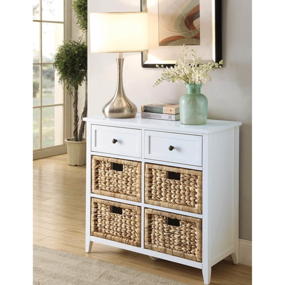 Crisp White Console Table With Rustic Storage Wooden In Ample Drawer Space