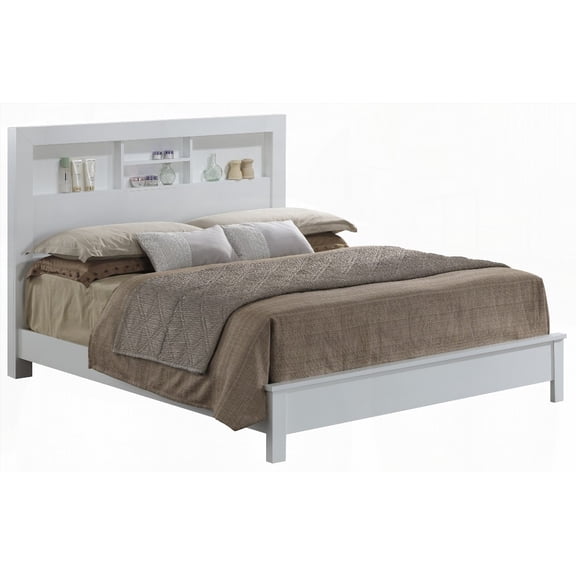 Crisp White Transitional Style Full Bed Needing Assembly for Easy Setup