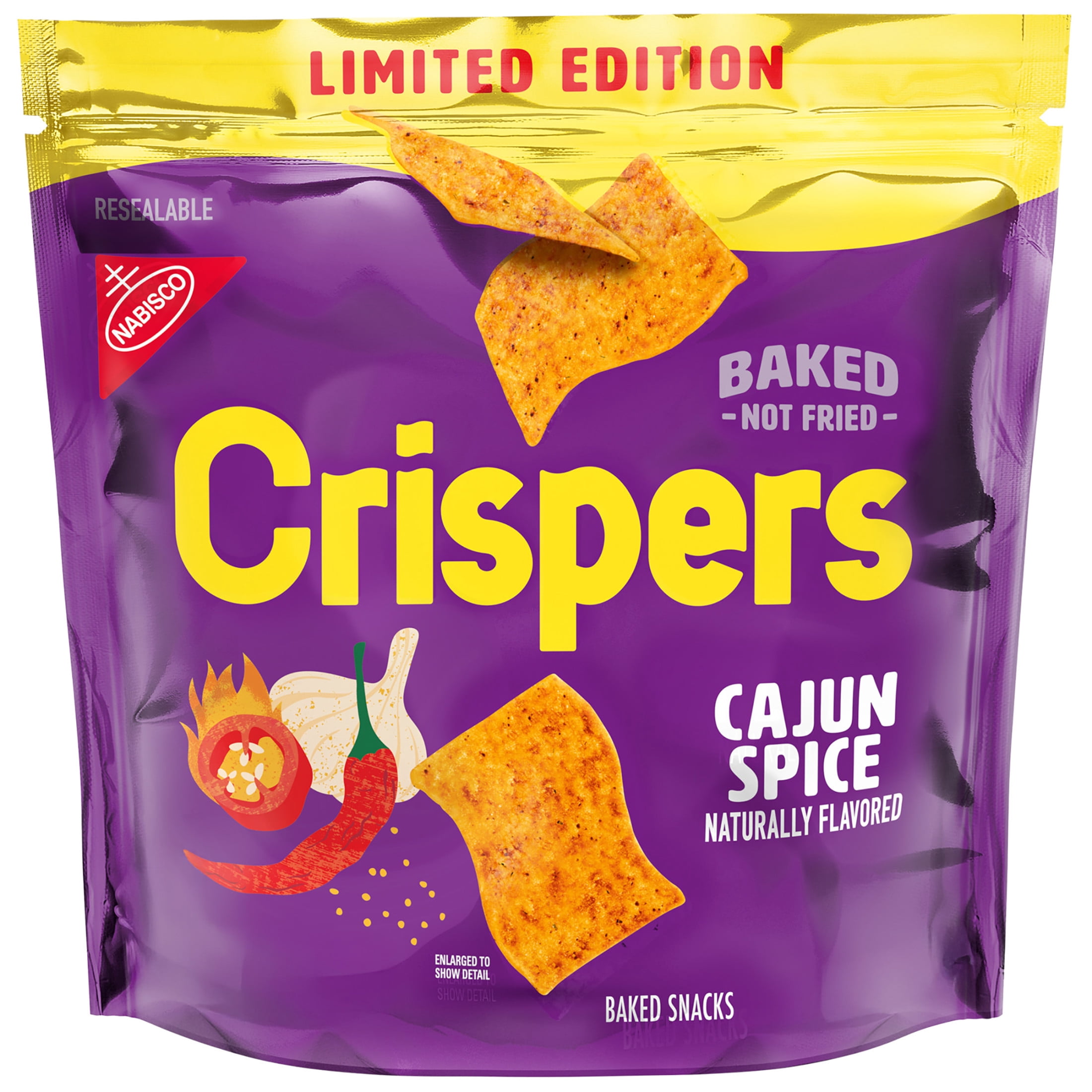 Crispers Cajun Spice Flavor Baked Snacks, Crunchy Snacks, Limited Edition, 5.11 oz