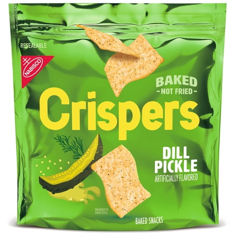Crispers Dill Pickle Flavor Baked Snacks, Crunchy Snacks, 5.11 oz