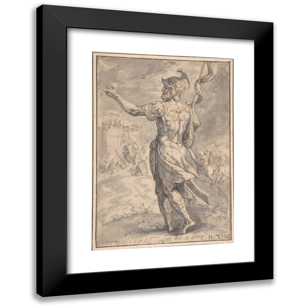 Crispijn van den Broeck 11x14 Black Modern Framed Museum Art Print Titled - Levi Avenging the Honor of His Sister Dinah (16th Century)