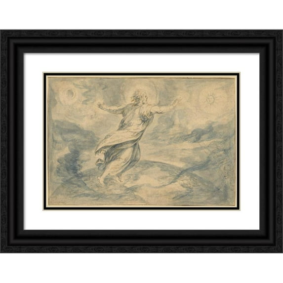Crispijn van den Broeck 24x18 Black Ornate Framed Double Matted Museum Art Print Titled: Creation of Light (1575)