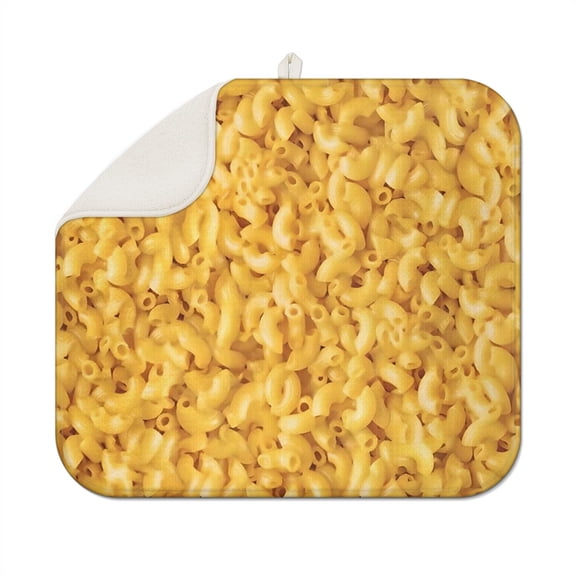Crispy Cheese Fries Kitchen Drying Mat - Ultra Absorbent Microfiber Counter Protector with Hanging Loop, Reusable & Compact - Ideal for Fries Lovers, Curly Snack Fans & Home Cooks