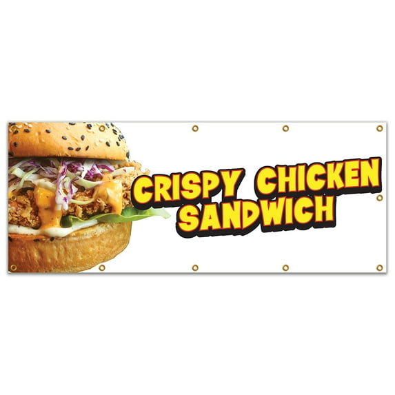 Crispy Chicken Sandwich 120" Banner Concession Stand Food Truck Single Sided