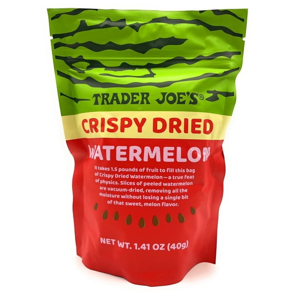 Crispy Dried Watermelon, Flavor of Fresh, Juicy Watermelon, Trader Joes 1.41oz/40g, Pack of 1