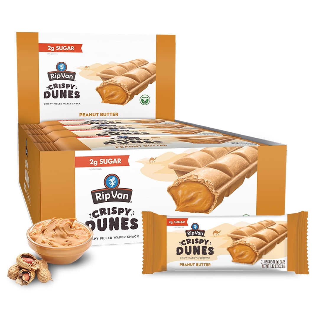 Walmart Black Friday Deals 2025 - Crispy Dunes Peanut Butter Wafer Sticks – Low-Calorie Keto Snack with Peanut Butter Cream Filling, 90 Calories, Non-GMO, Prebiotic Fiber - 12 Pack