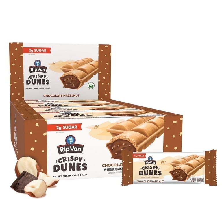 Crispy Dunes Vegan Chocolate Hazelnut Wafer Sticks – Low-Calorie