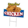thumbnail image 1 of Crispy Fried Chicken 12" x 16" Yard Sign & Stake | Advertise Your Business | Stake Included Double Sided Image | Made in The USA, 1 of 3