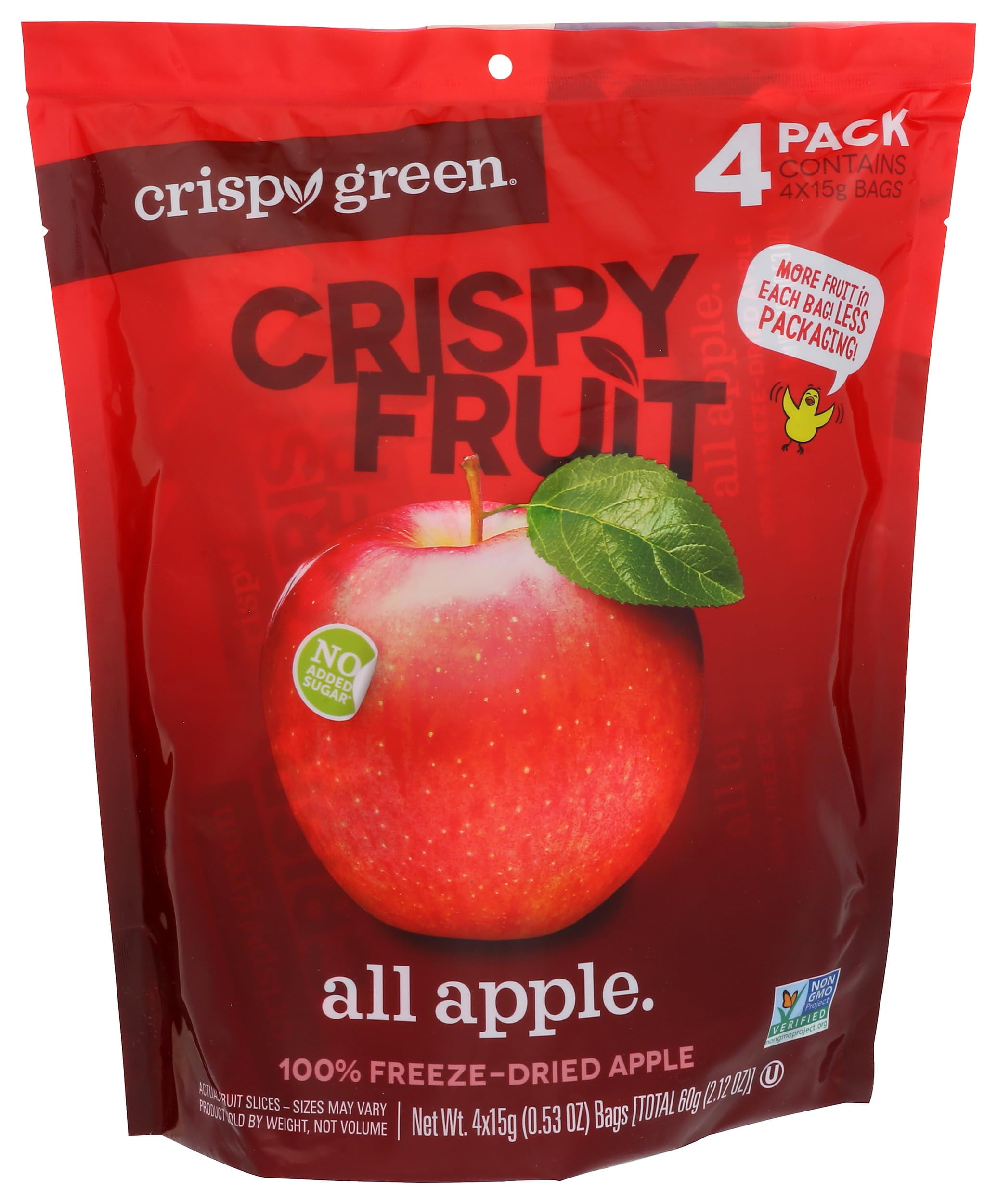 Crispy Green All Apple 100% Freeze-Dried Apple, No Added Sugar, Vegan Friendly, Kosher, Gluten Free & Non-GMO, 2.12 Ounce (Pack of 8)