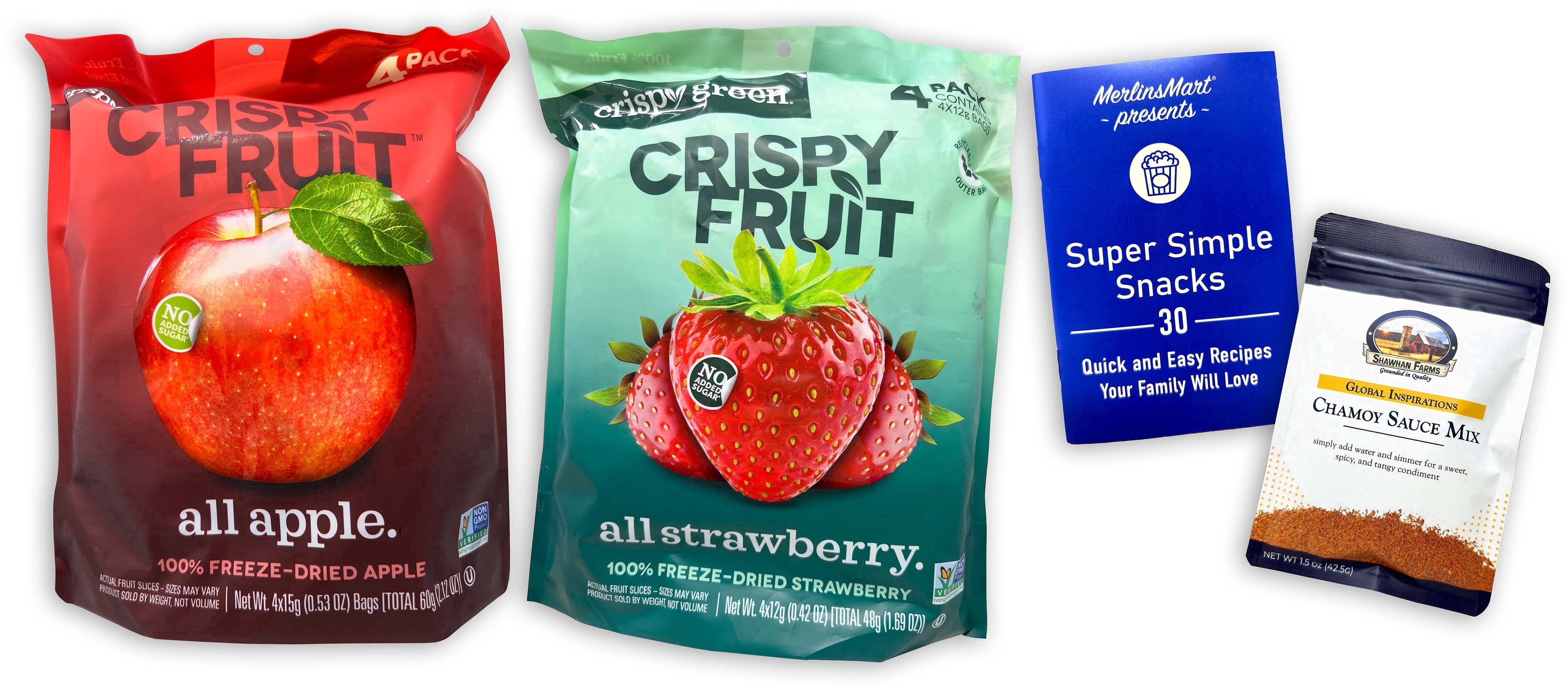 Freeze Dried Fruits - Apple & Strawberry - 2 Pack | Shawhan Farms Chamoy Mix & Merlinsmart Zine