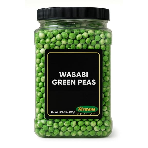 Crispy Green Wasabi Peas  Bold & Spicy Japanese Snack | Crunchy Snack for Trail Mix, Crackers & Mixed Nuts | Pantry-Friendly Treat