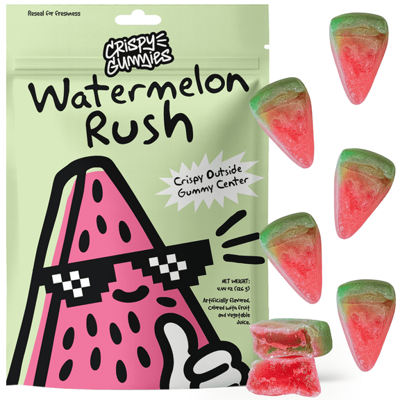 Crispy Gummies Watermelon Rush Gummy Candy, 4.44 oz