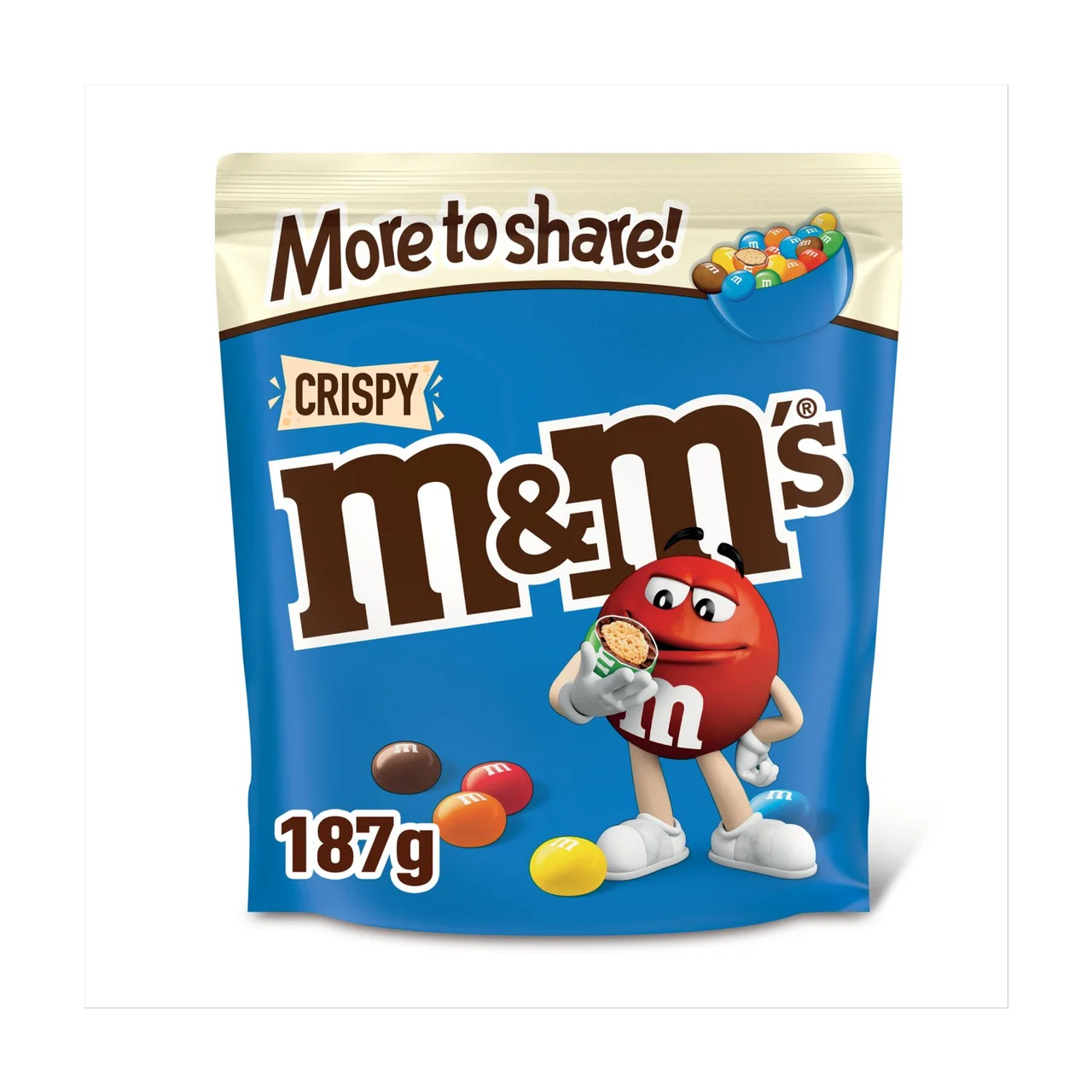 Crispy M&M's Chocolate Candy with Crisped Rice Center, 213g Bag - Rare