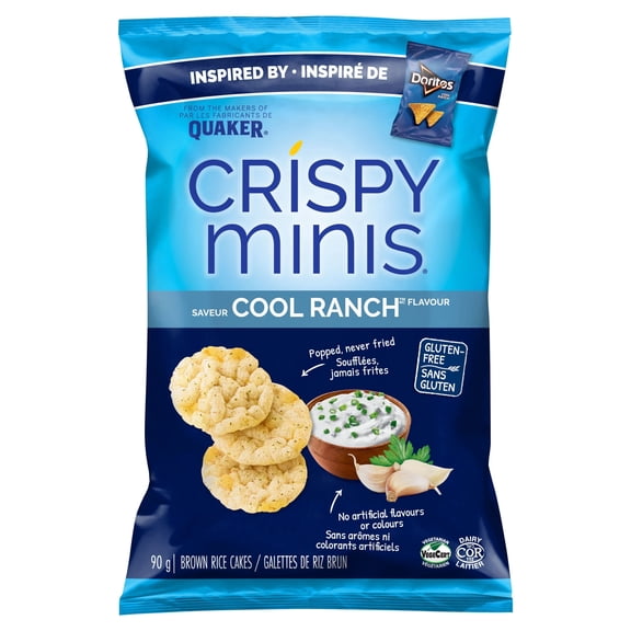 Crispy Minis Cool Ranch Brown Rice Chips, 100g