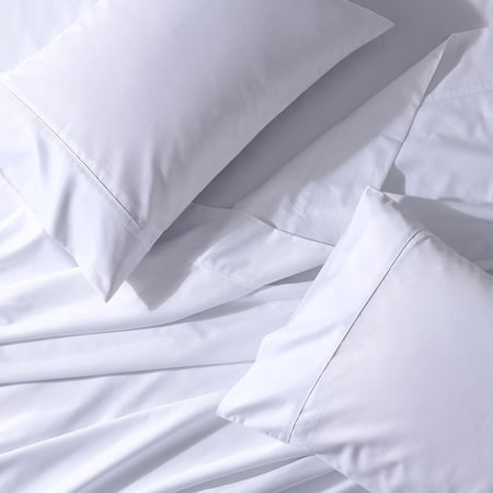 Crispy Soft Split King Adjustable Bed Sheets Abripedic 100% Cotton Percale Sheets - White
