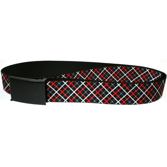 Criss-Cross - Black, Grey and Red Web Belt